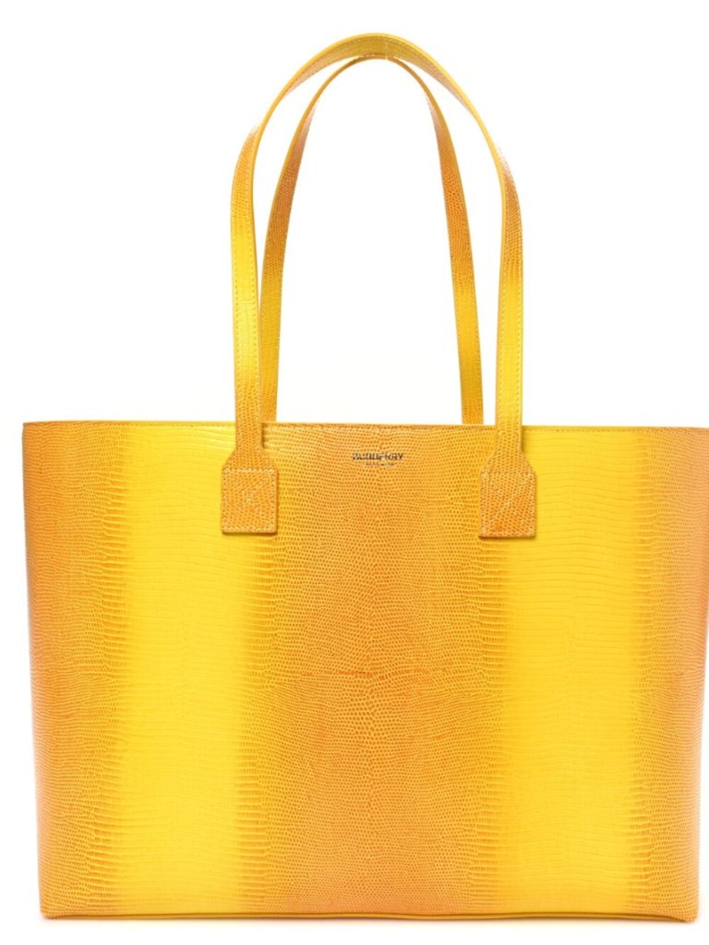 Burberry London‎ Tote Bag Yellow Lizard Embossed Leather Shopper Handbag New